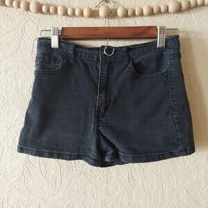 Forever 21 high rise denim shorts black Sz 26
